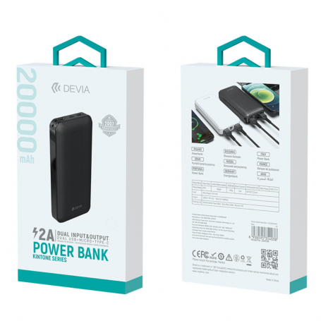 Power Bank V2 20000 mAh - Serie Devia Kintone - Blanco