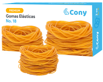 Gomas Elásticas Cony #18, 100% Caucho, 2 Onzas