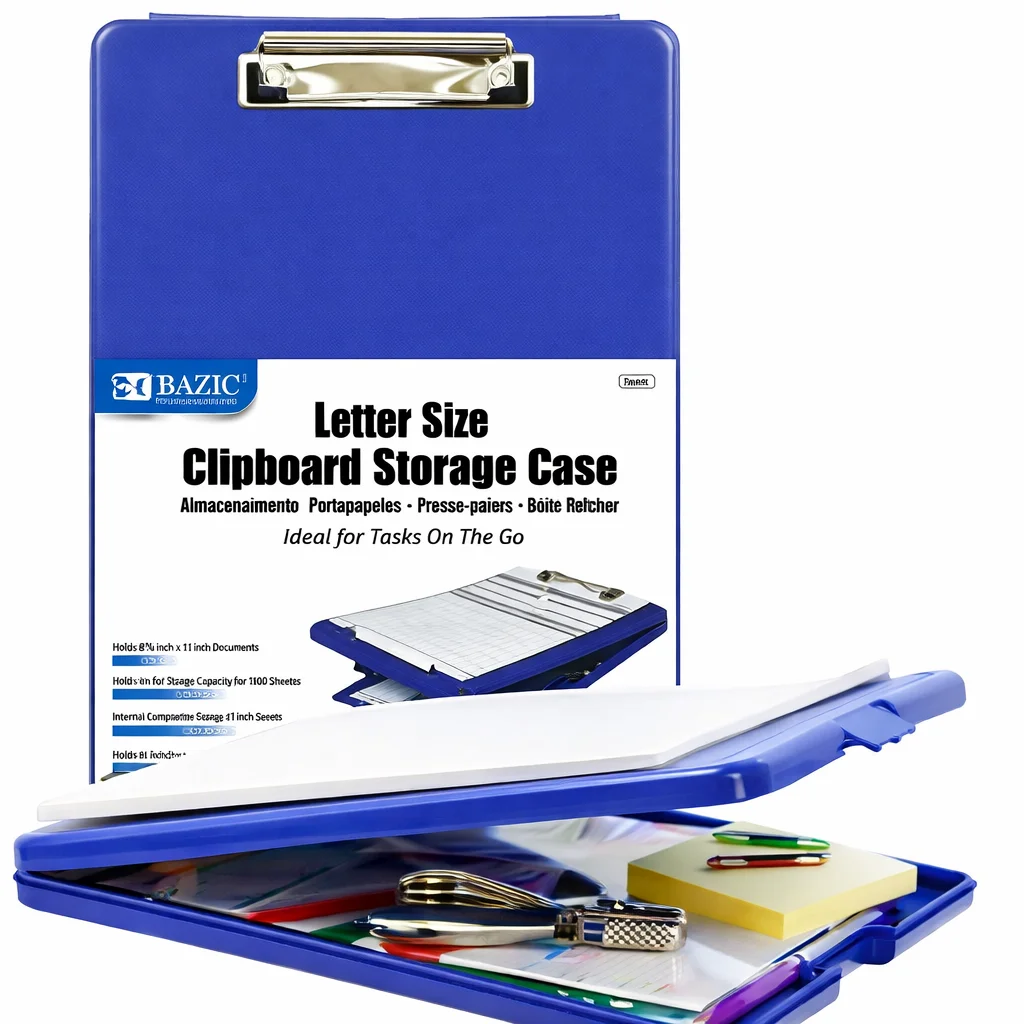 Tablilla Plástica con Compartimento 8" x 11" Plastica Azul