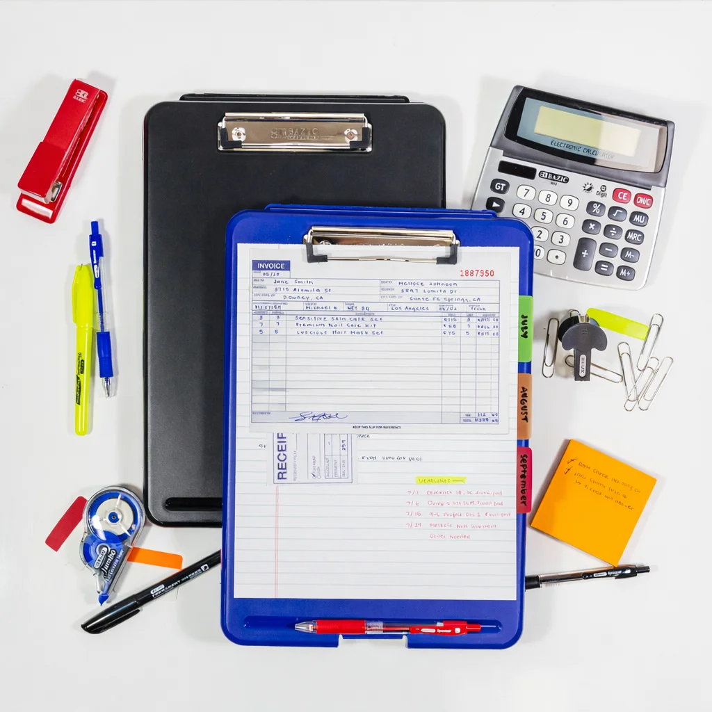 Tablilla Plástica con Compartimento 8" x 11" Plastica Azul