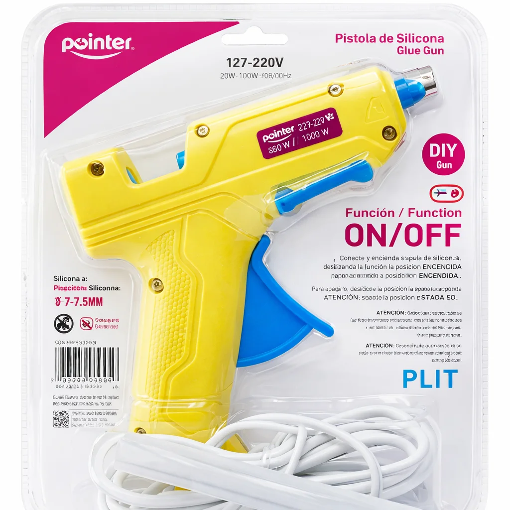 Pistola de Silicona Grande con Botón de Encendido