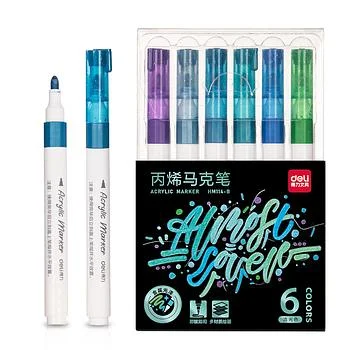 Marcador Acrílico Metálico Invierno, 6 Colores Invierno Azul Verdoso