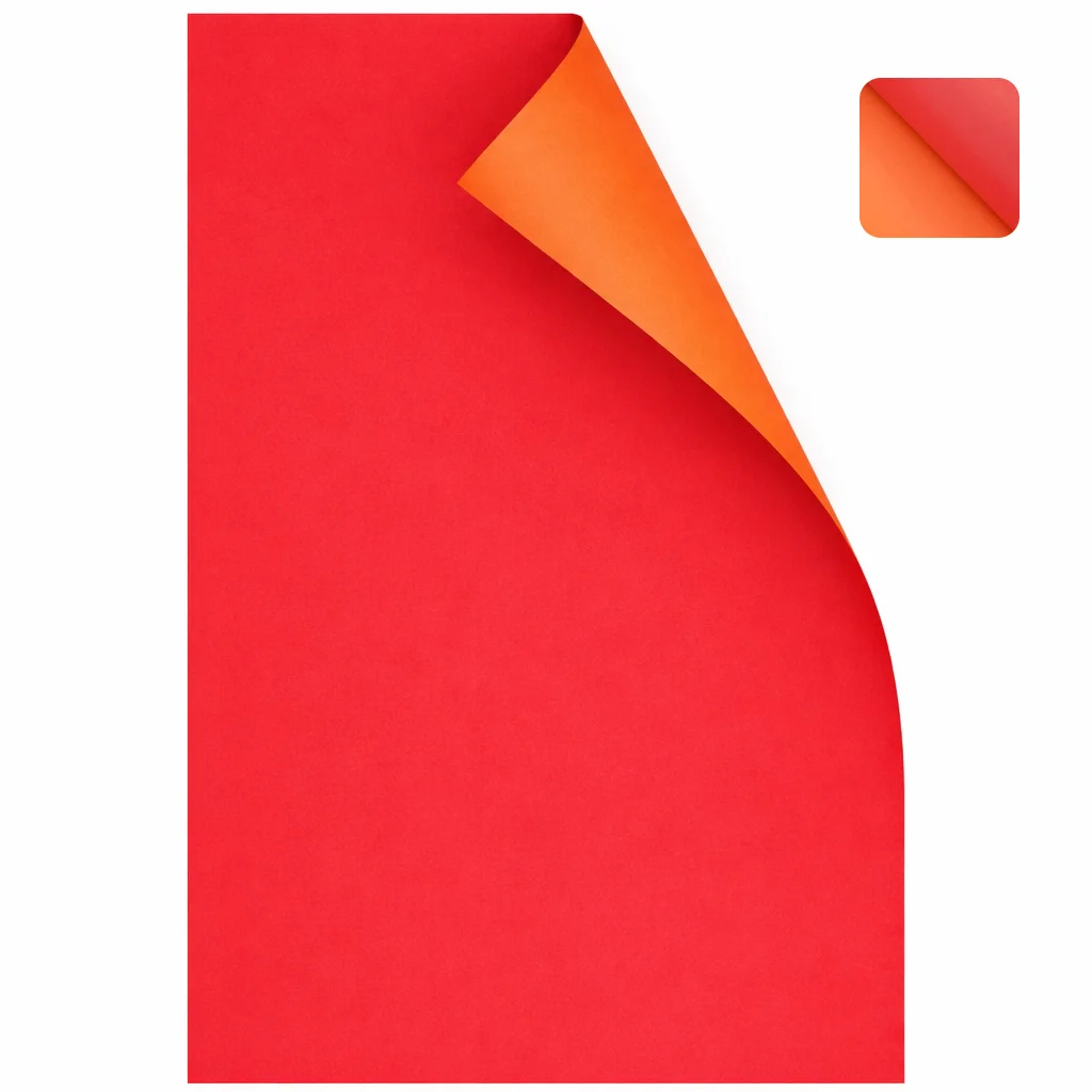 Cartulina Reversible Doble Cara Rojo y Naranja 