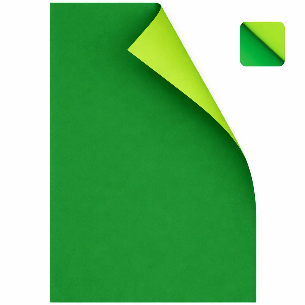 Cartulina Reversible Doble Cara Verde Oscuro y Verde Limón