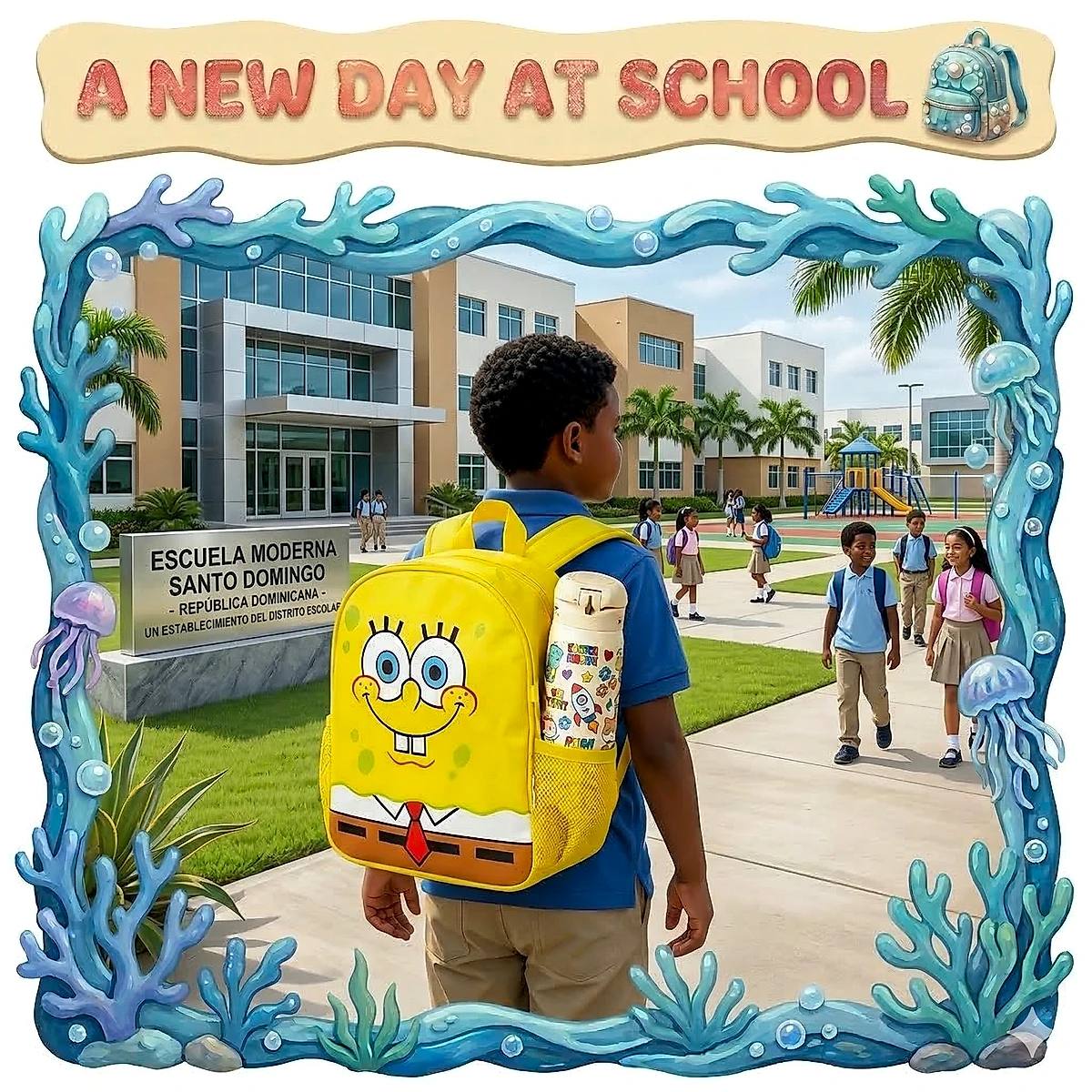 Mochila Escolar Infantil de Bob Esponja
