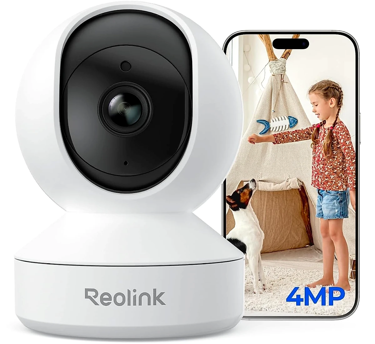 4MP 2K Indoor Camera E1, Plug-in Wireless WiFi 6 Security Camera