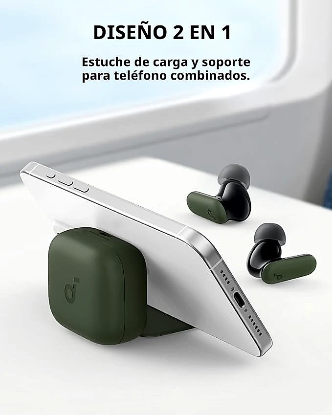 Audifonos inalambricos Anker Soundcore P30i 2 En 1 Con Soporte Para Telefono Y Cancelacion De Ruido