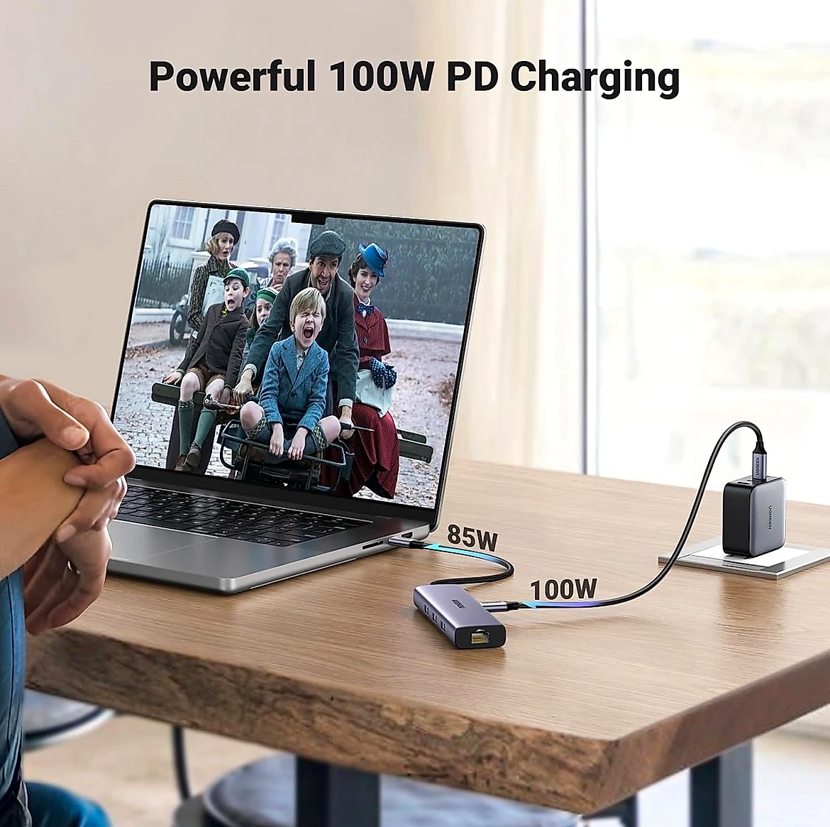 Revodok 6 in 1 USB C Hub Gigabit Ethernet Adapter with 4K HDMI, 100W PD Charging, USB A Data Ports