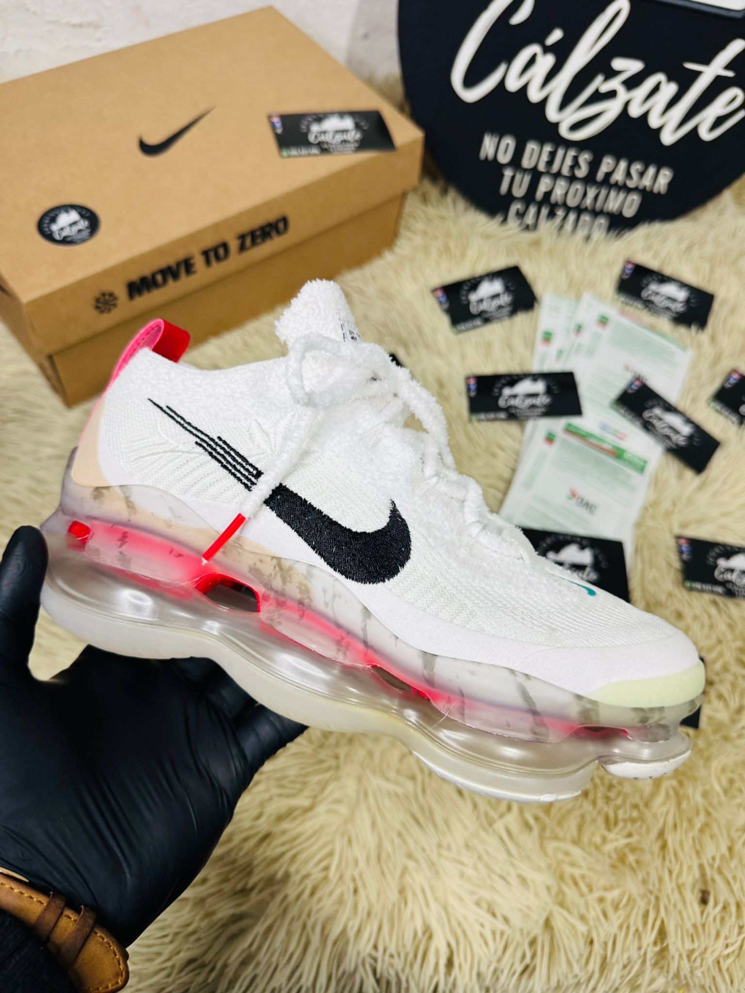 AirMax Escorpion - Blanca rojo flor 