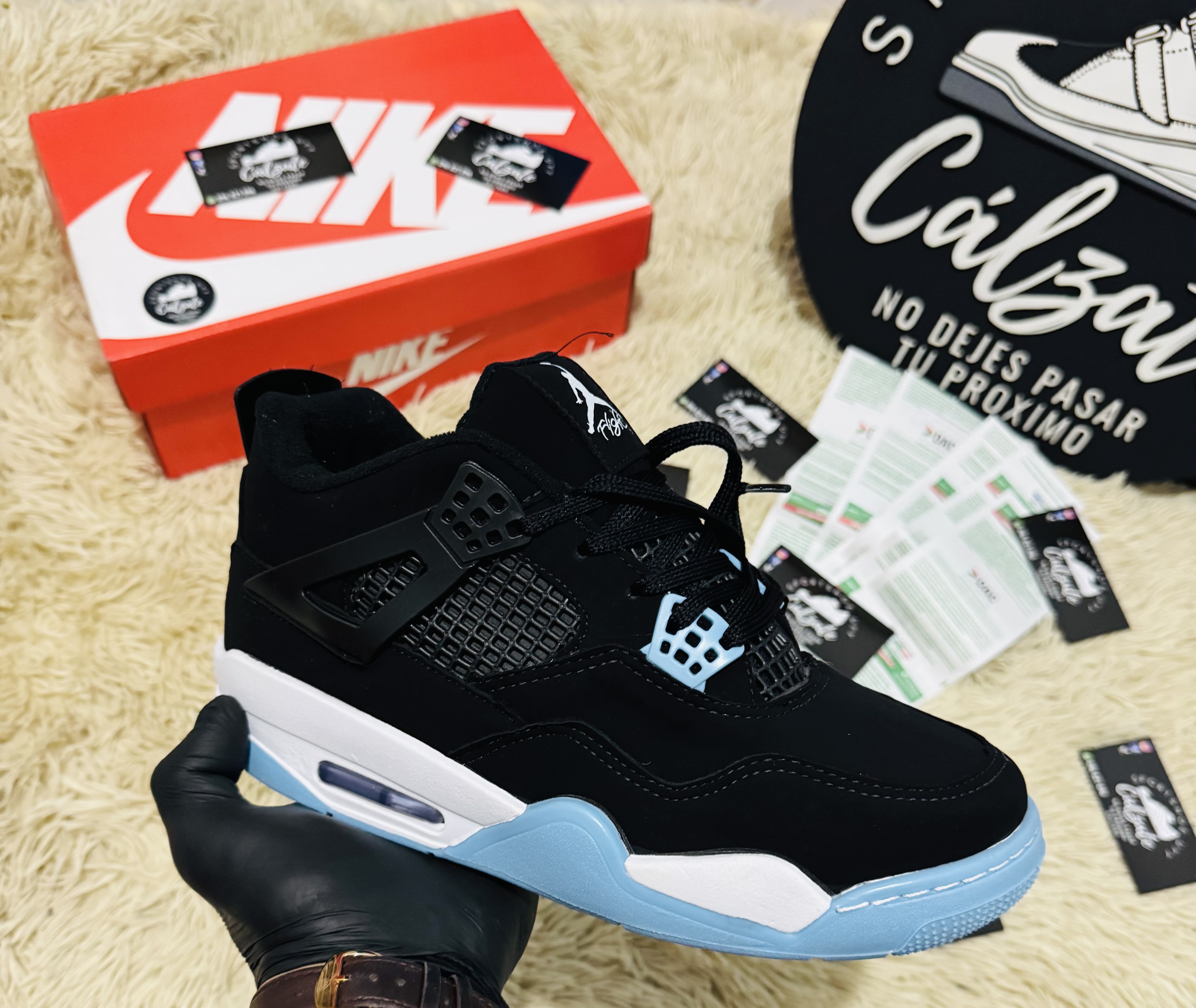 Jordan retro 4 (replik) - Negro celeste 