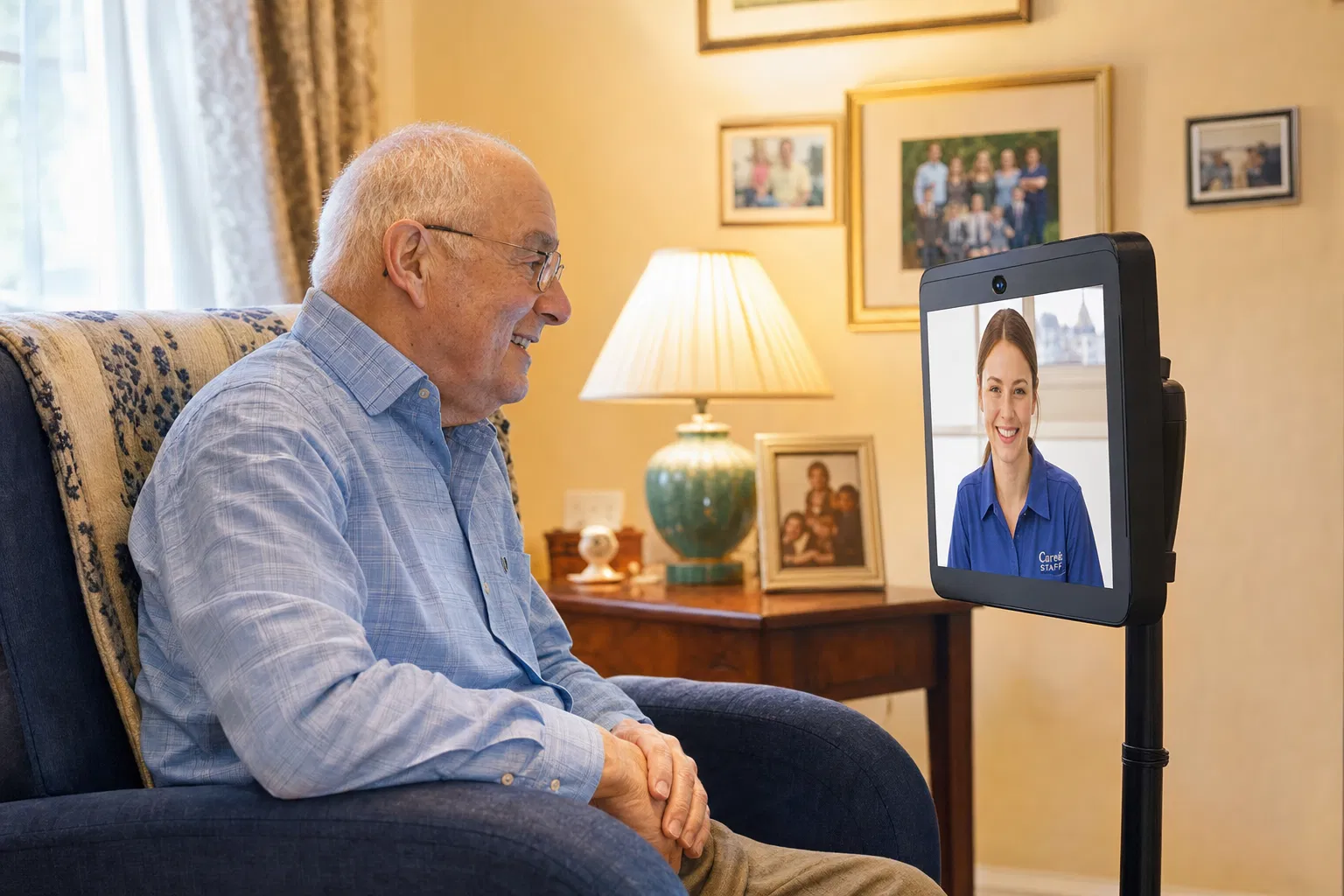 Patient engaged in telehealth session