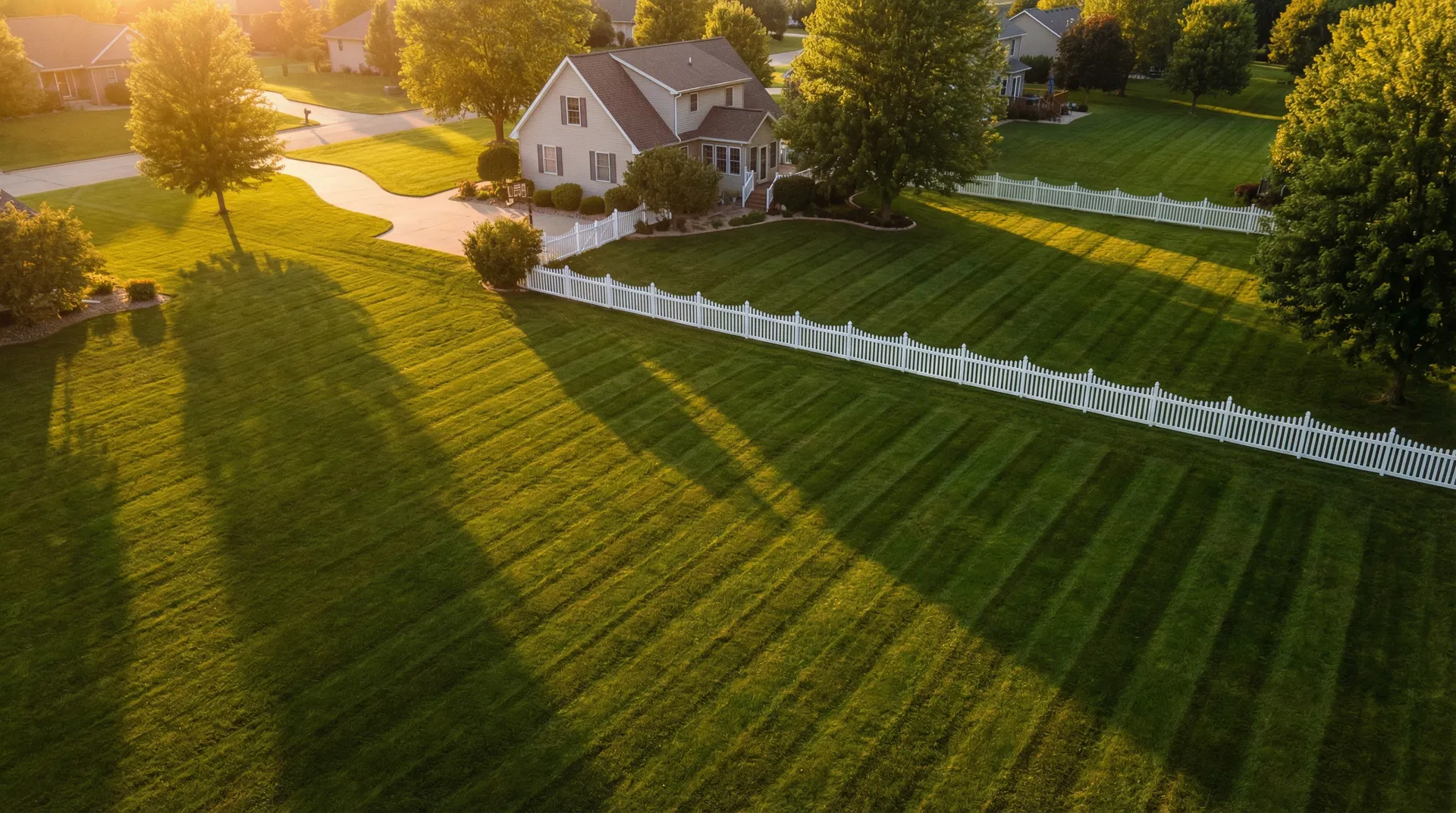 Perfectly striped lawn in Central Iowa