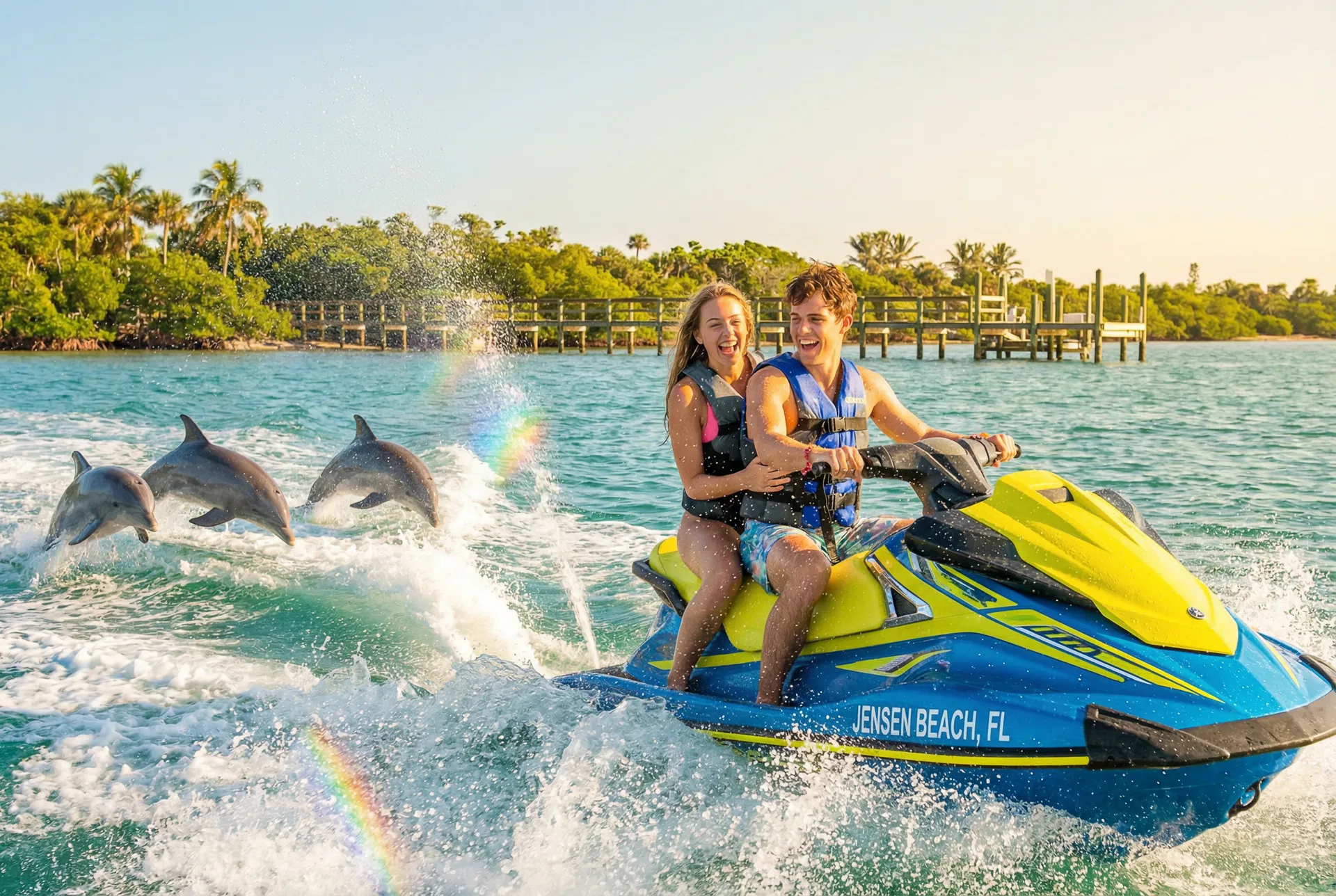 Salty's Water Sports team on the Indian River Lagoon near Hutchinson Island