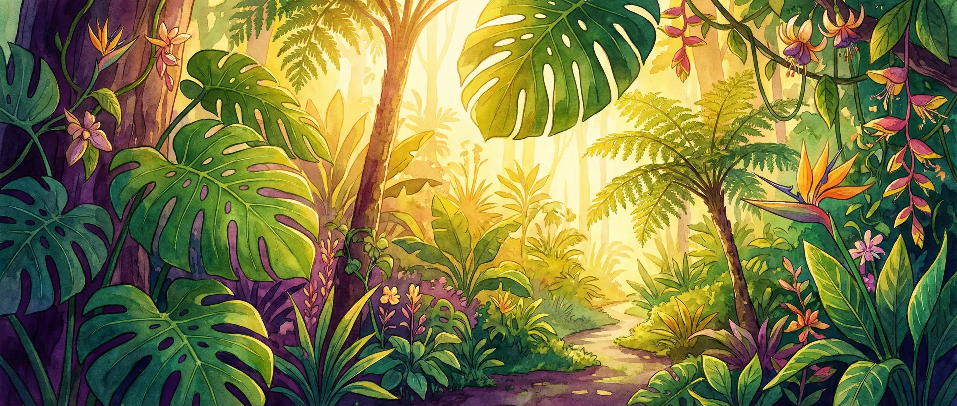 Lush Garden of Eden illustration