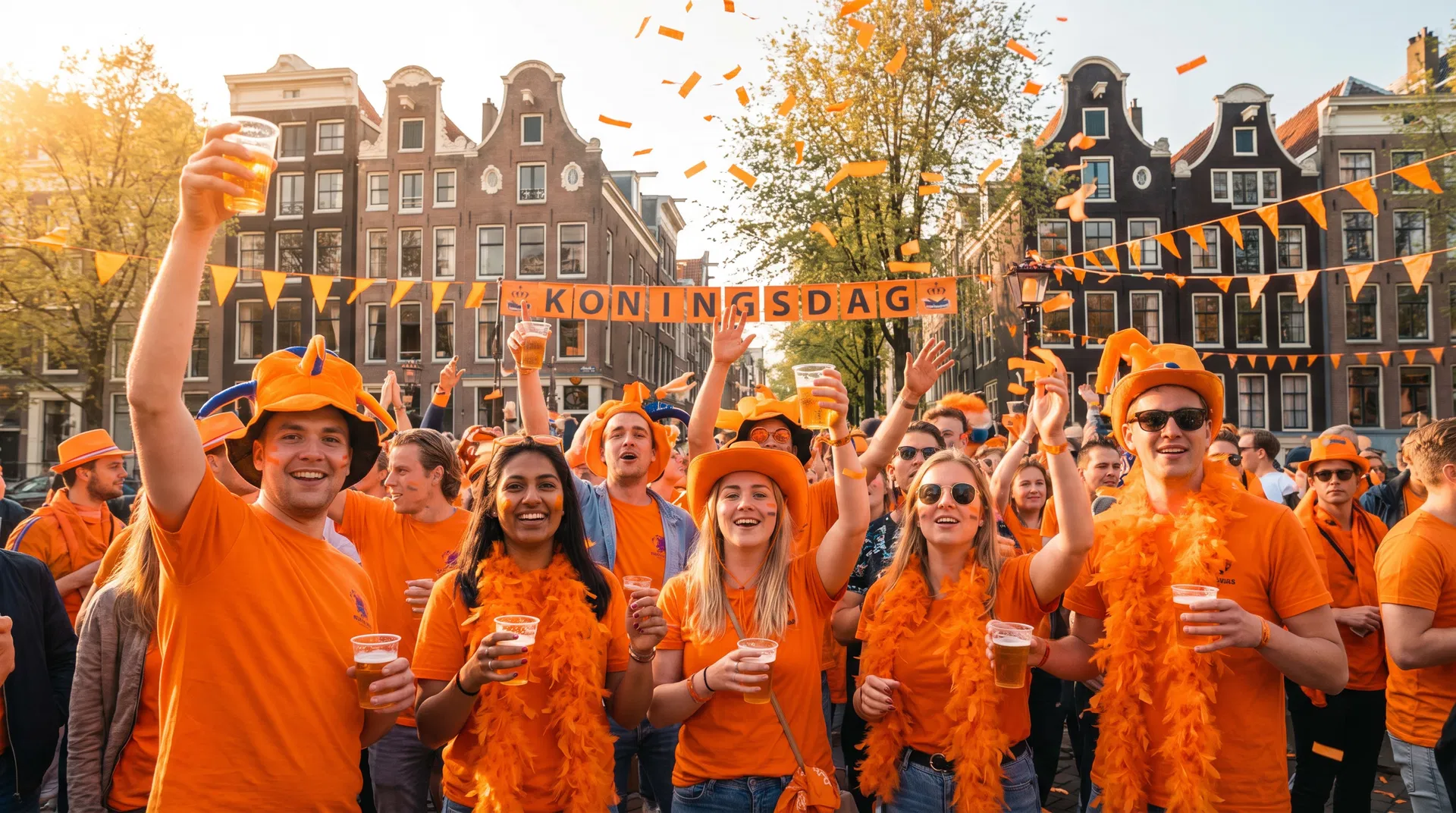 Feestvierders in oranje