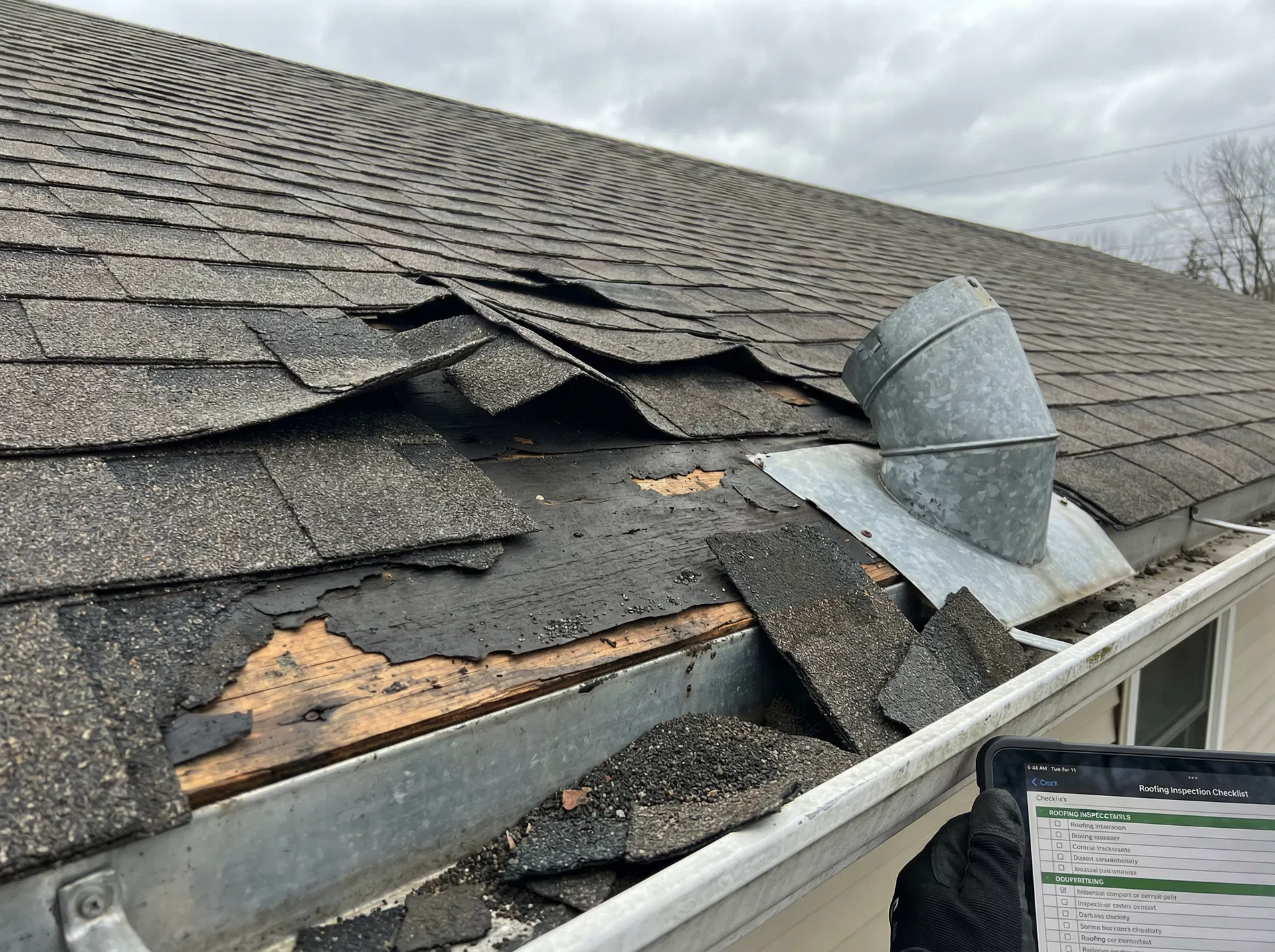 Wind Damage Repair - Before