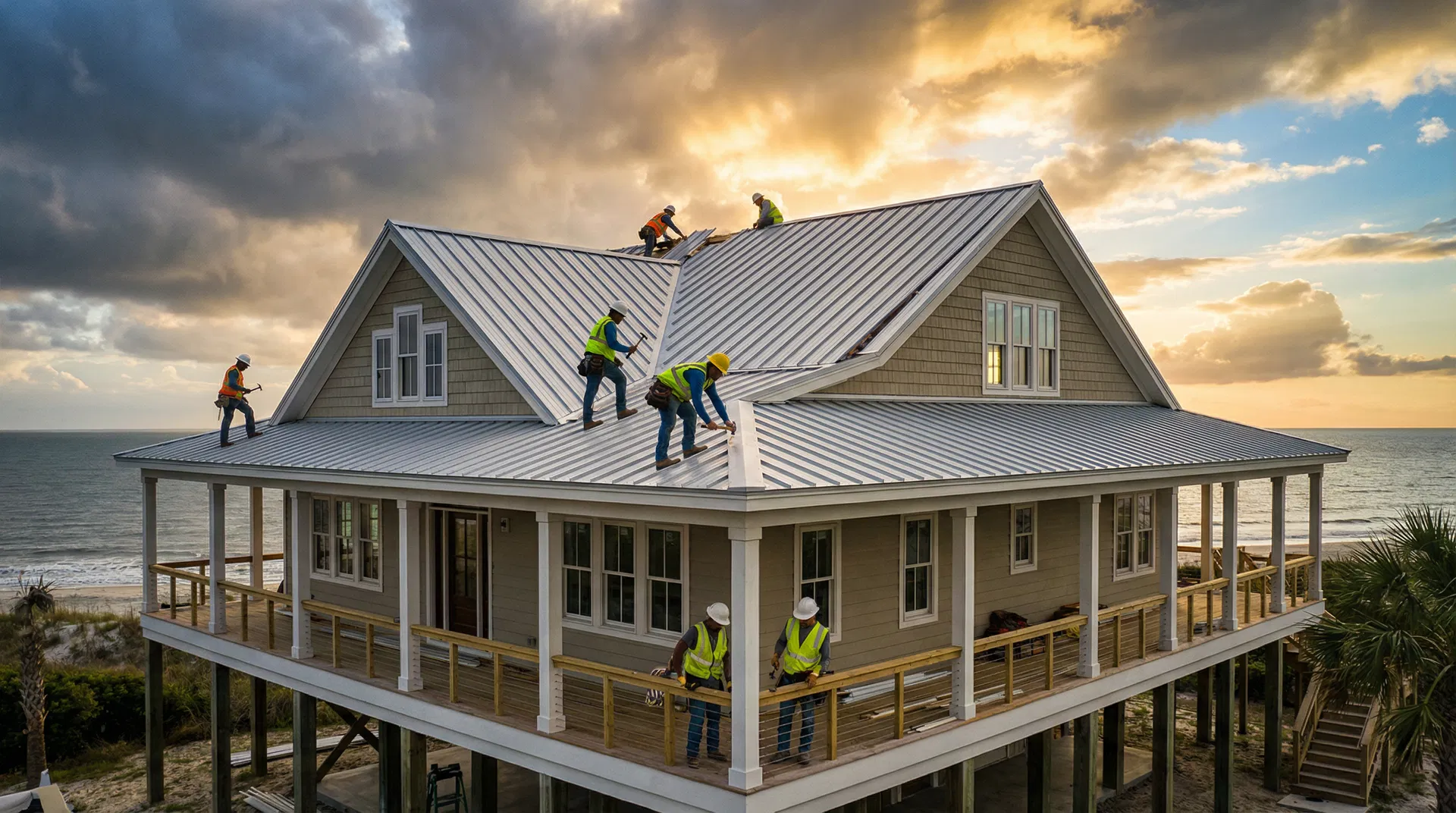 Fortified hurricane-rated roof installation on SC coastal home