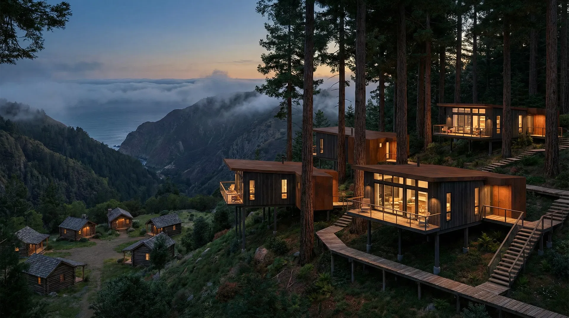 The Four Elevated Cabins