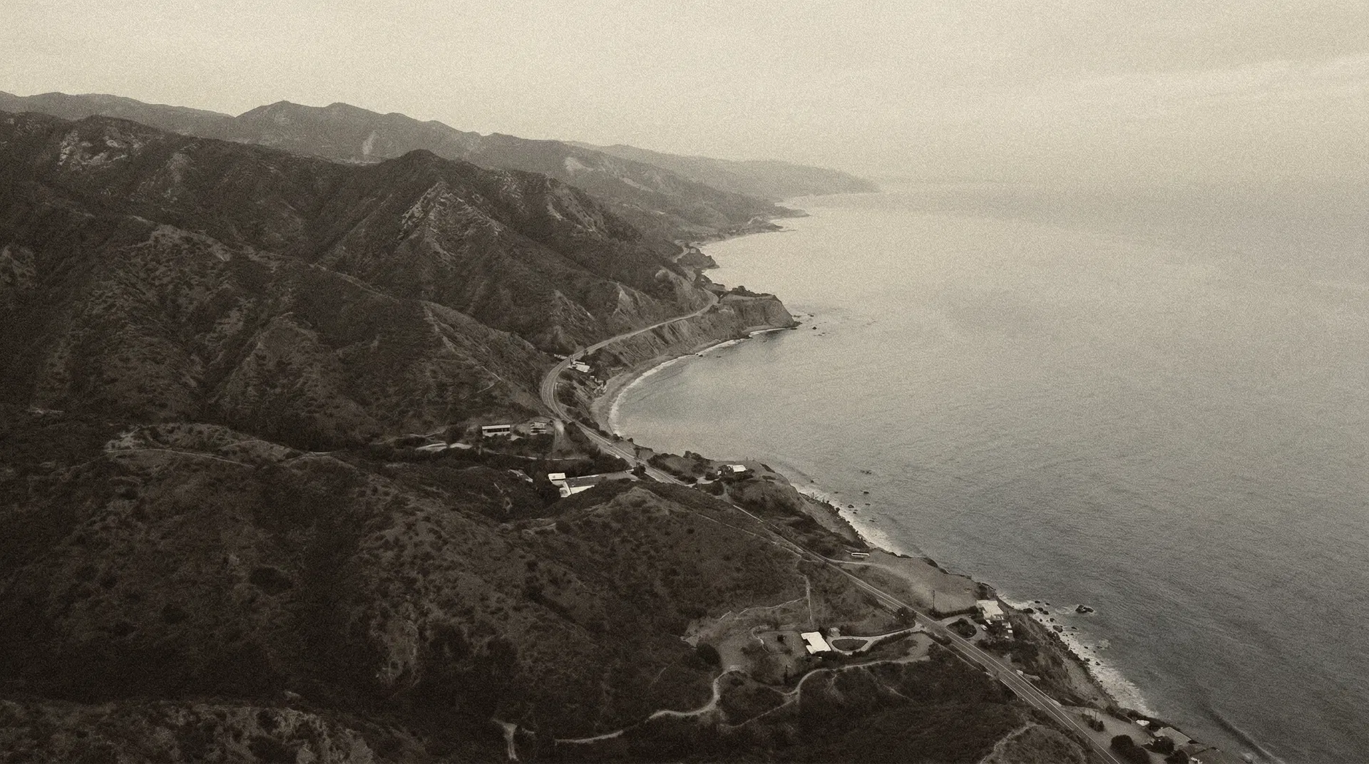 Malibu coastline, muted