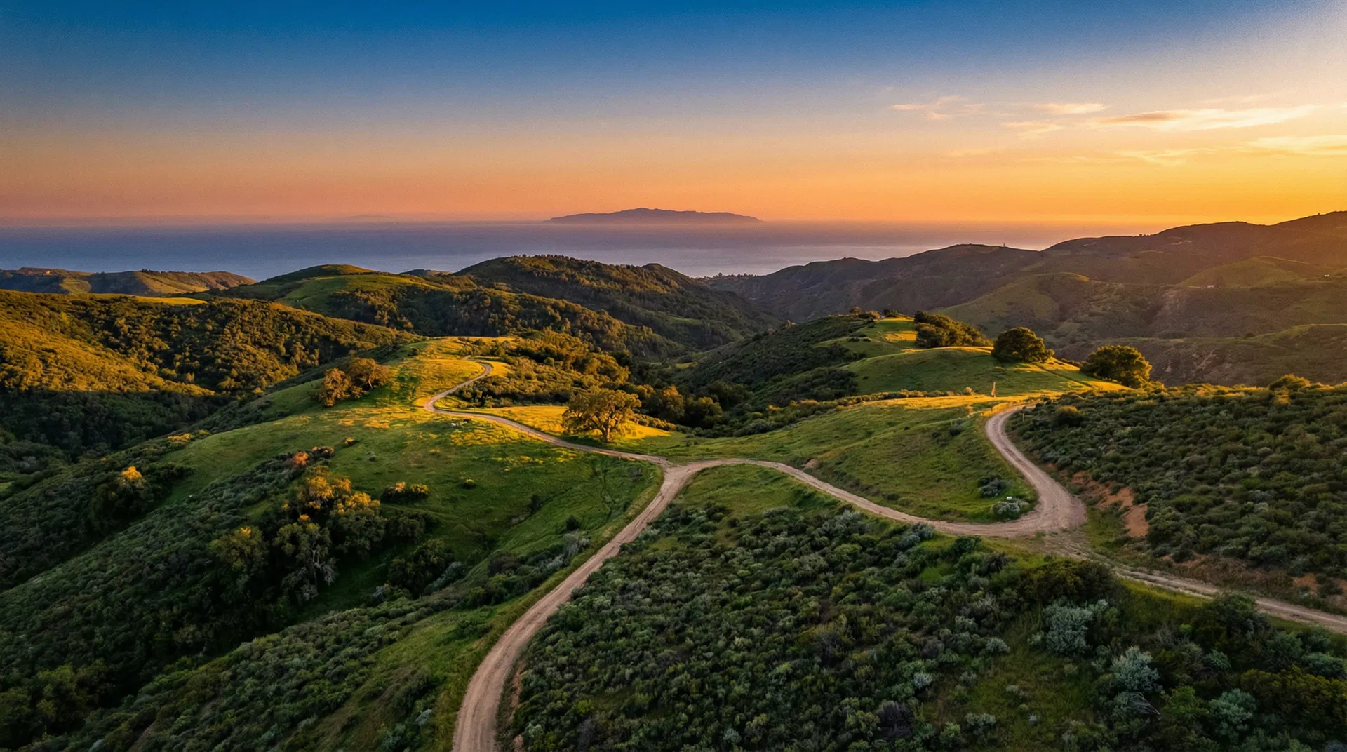 Lookout Ranch panoramic view at golden hour