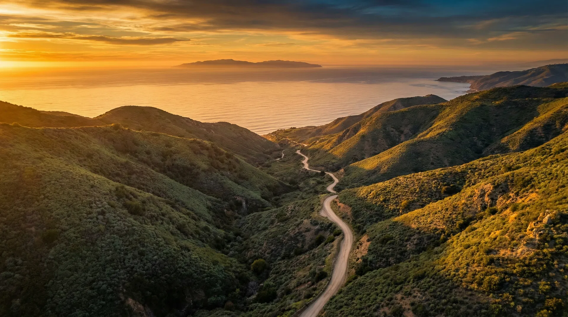 Sunset over the Pacific from Lookout Ranch