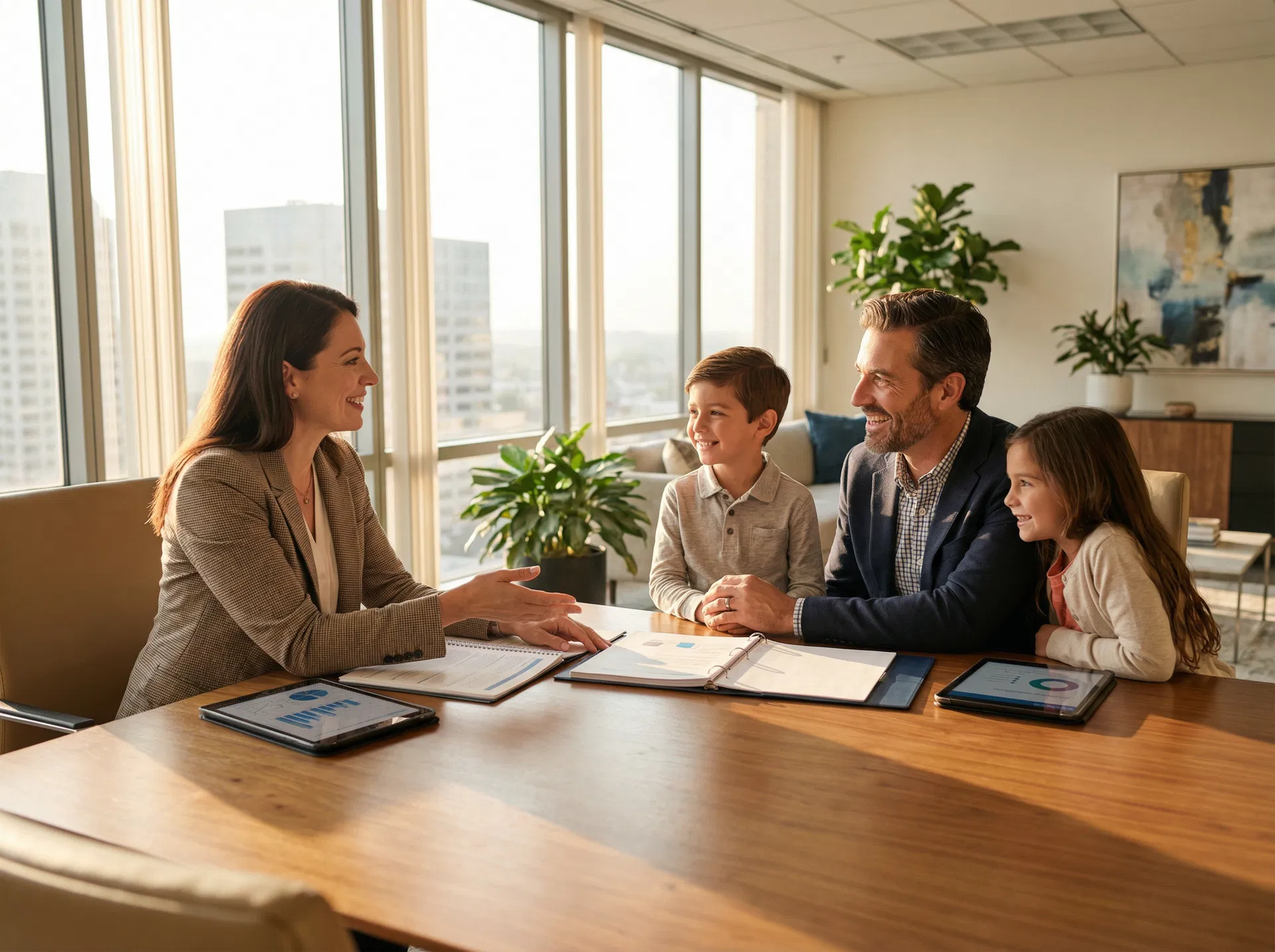 Executive health planning discussion in a professional setting