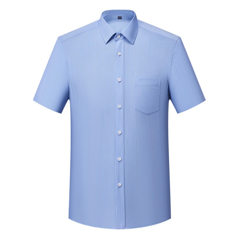 商務條紋短袖恤衫 – 專業定制，舒適透氣