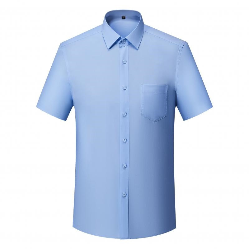 商務型淺藍色短袖恤衫 - 專業制服訂造