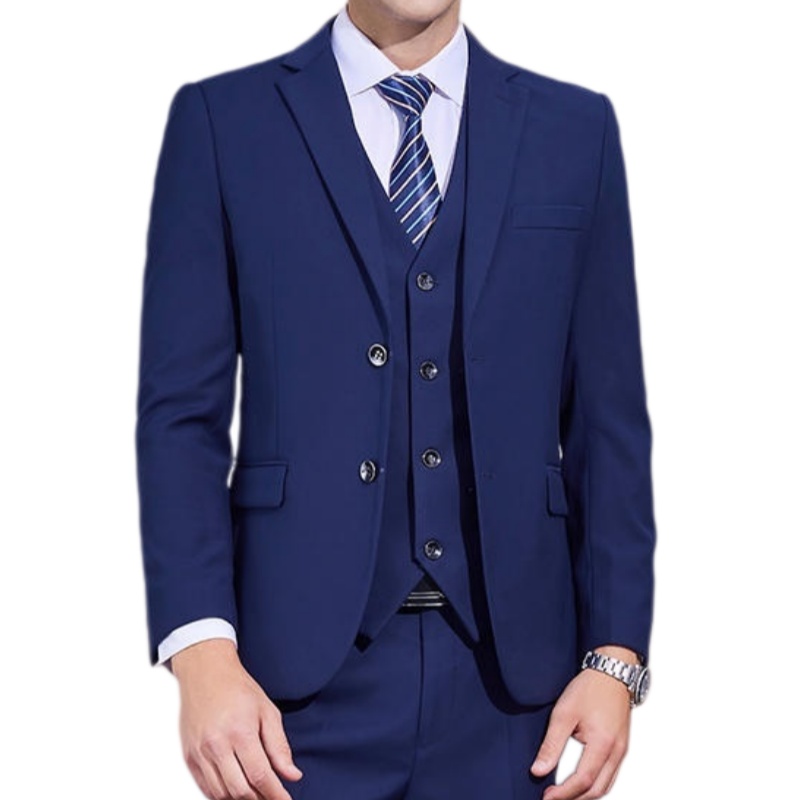 商務精英深藍三件式西裝訂造：修身剪裁，專業時尚，展現非凡氣度