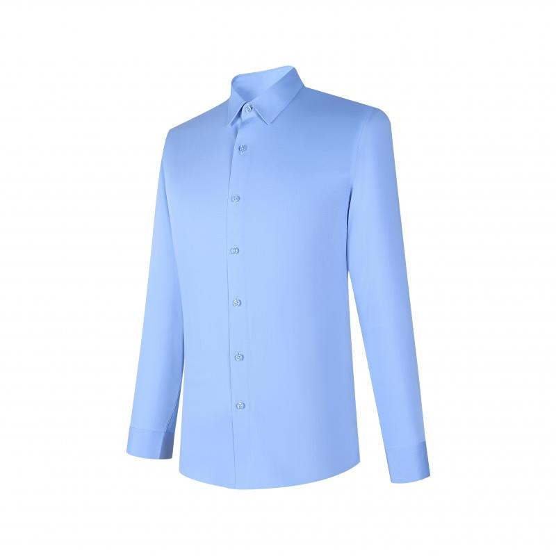 專業商務天藍色長袖恤衫 - 訂造制服系列