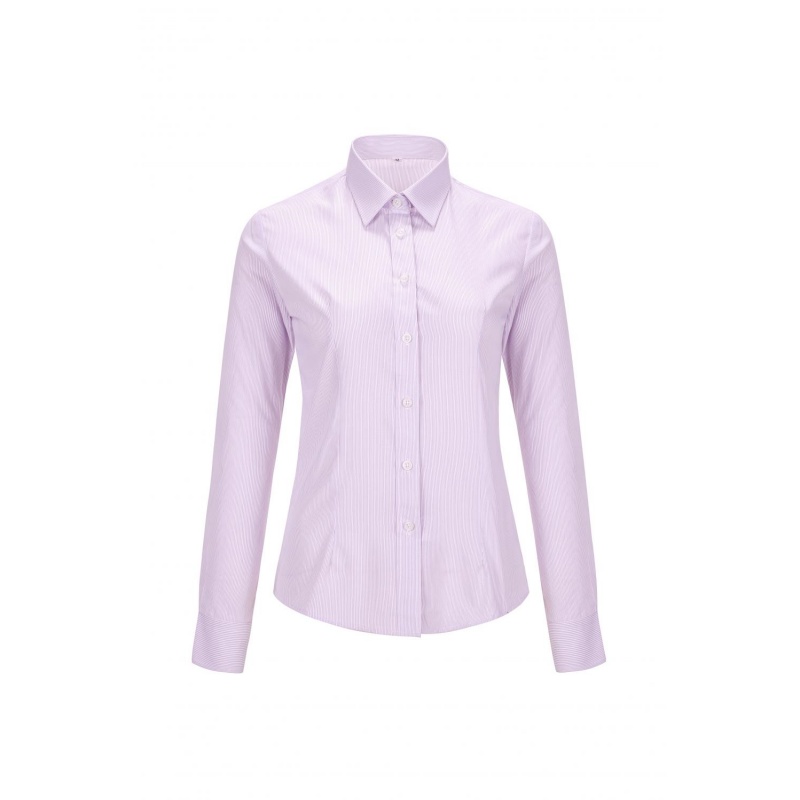 專業修身條紋恤衫 – 經典商務女裝制服