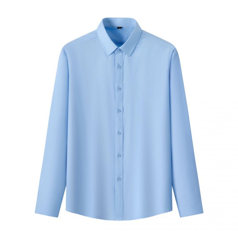 專業商務天藍色長袖恤衫 - 訂造制服系列