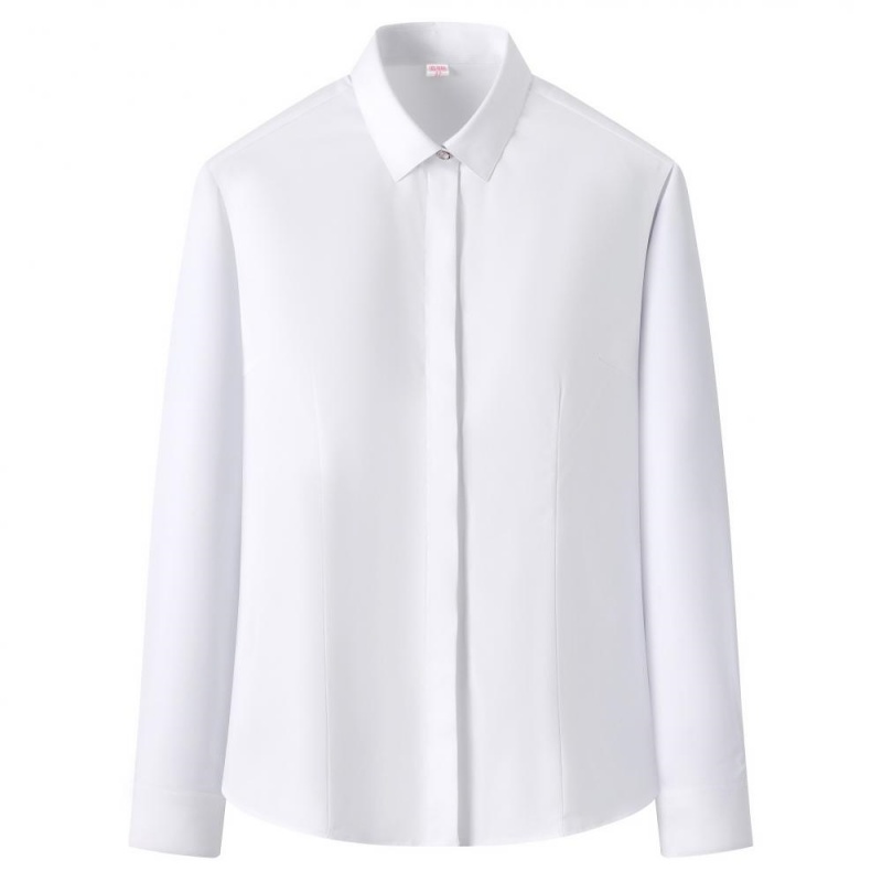 專業商務純白長袖恤衫 - 香港制服訂造