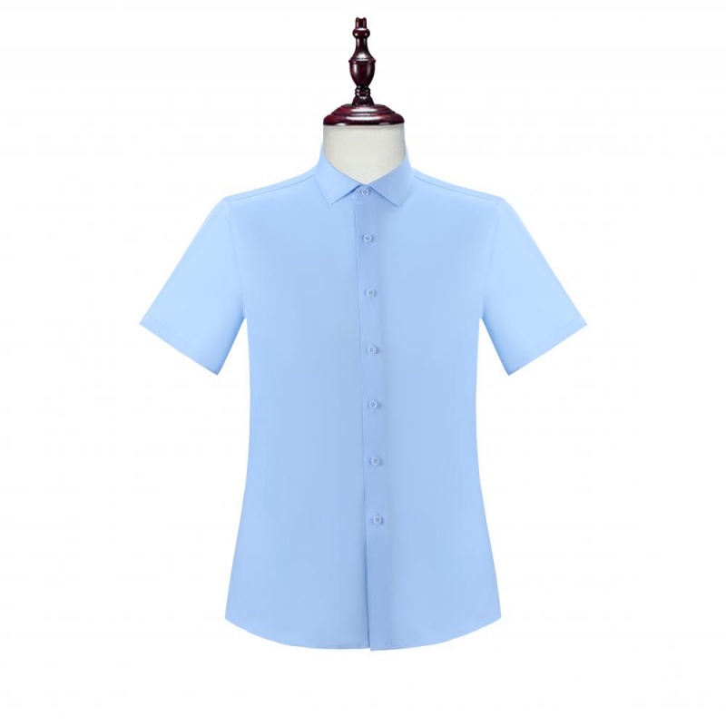 輕盈商務短袖恤衫 – 天藍色