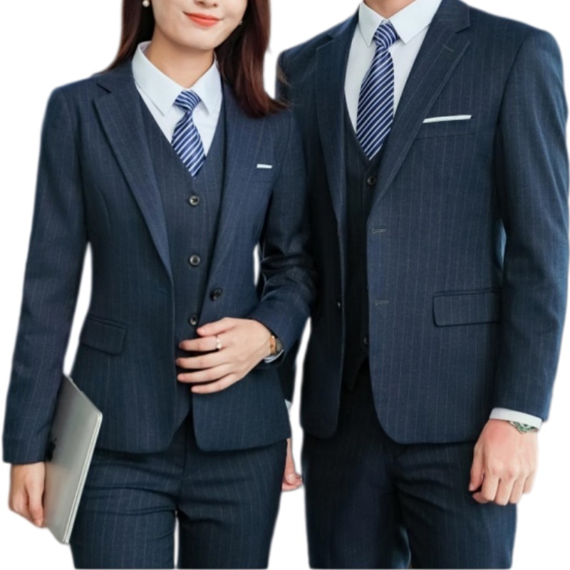 高級商務條紋西裝制服套裝：專業定制，展現企業卓越形象