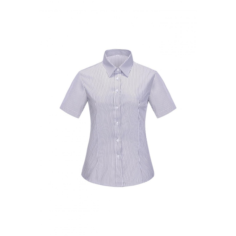 專業修身短袖條紋恤衫 - 企業制服訂造