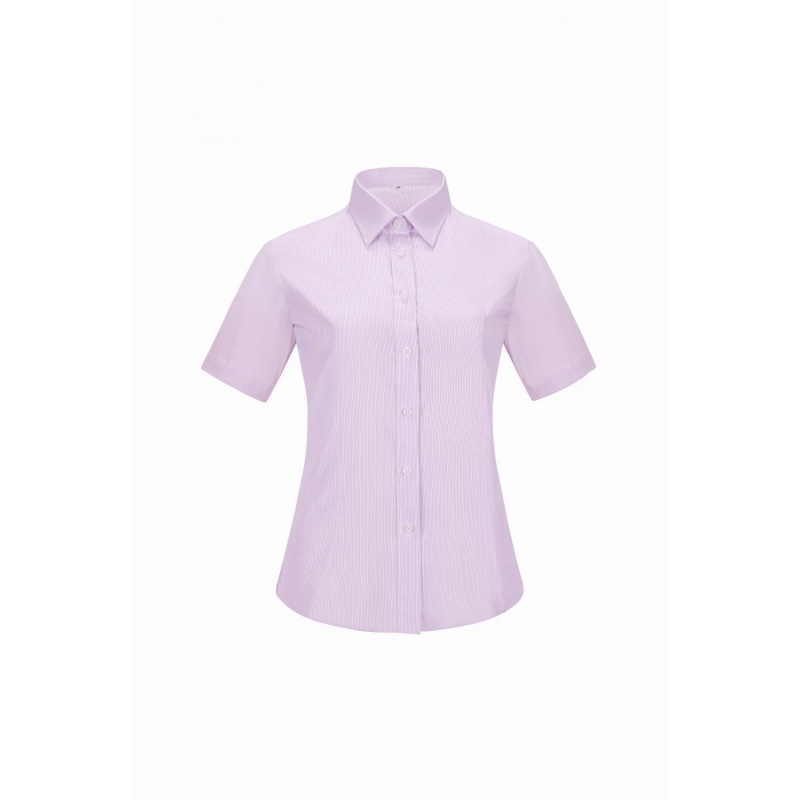女士短袖條紋恤衫 – 專業商務與優雅並重