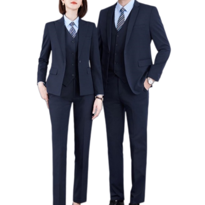 專業商務海軍藍西裝套裝訂造：男女同款，精選高彈面料，展現企業專業形象
