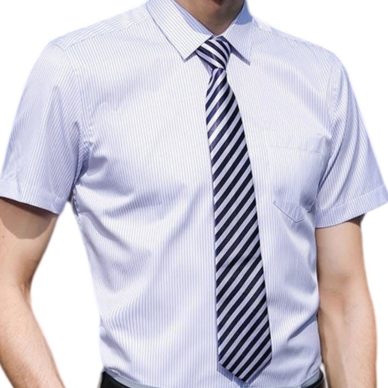 商務條紋短袖恤衫 - 專業訂製,型格舒適