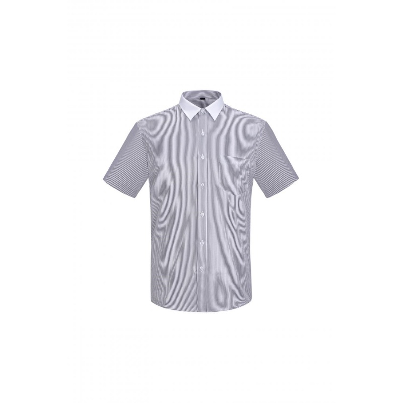 商務條紋短袖恤衫 - 專業制服訂造
