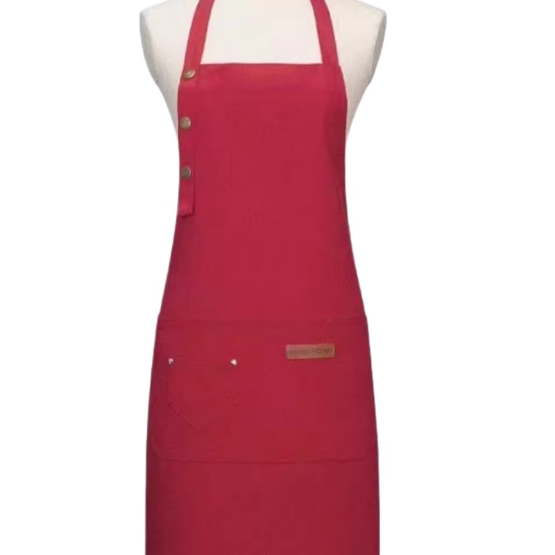 專業酒紅色多功能圍裙：餐飲廚房、咖啡烘焙、美髮美甲、藝術創作制服訂造首選
