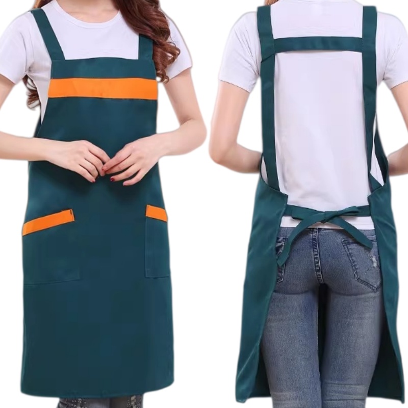 多功能撞色掛脖圍裙 – 適用於餐飲、烘焙、咖啡廳及家庭廚房的專業制服訂造