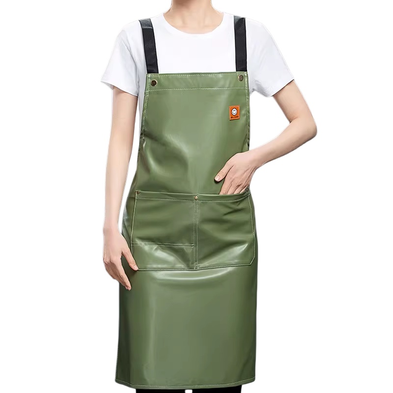 耐磨防水PU皮革圍裙：餐廳咖啡廳、烘焙美髮、酒店廚房多功能防污工作服訂製