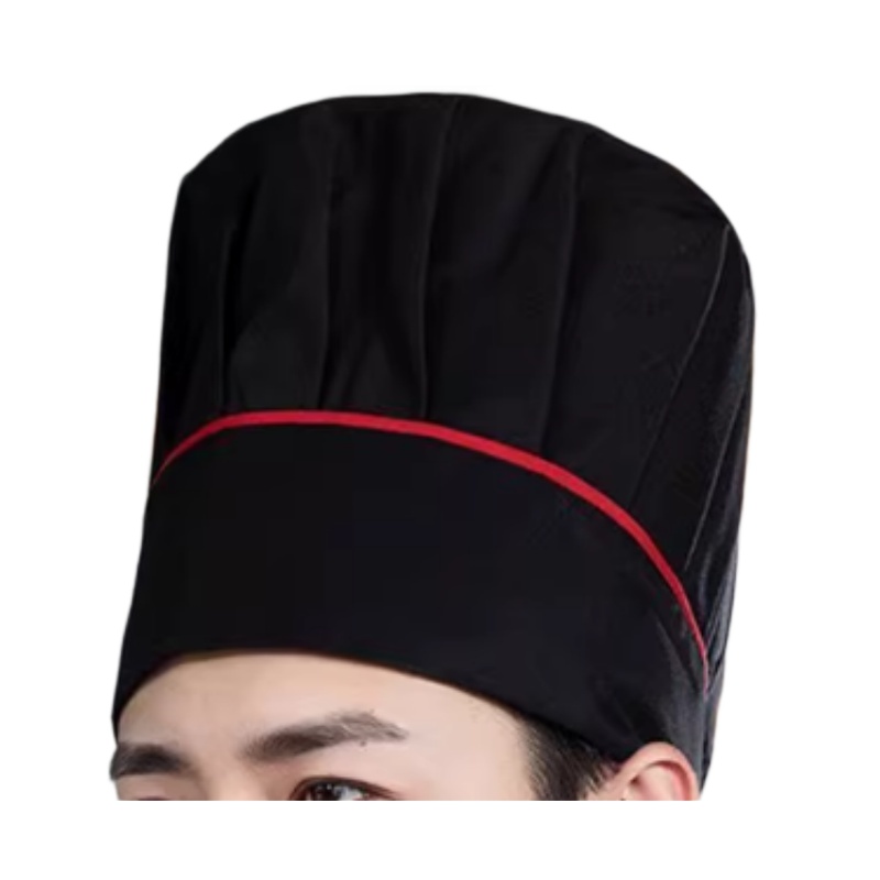 香港專業廚師帽訂造：耐用透氣黑色廚師工作帽，適用於餐廳廚房、烘焙店、咖啡廳、燒臘店