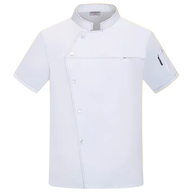 專業白色短袖廚師服訂造：透氣耐磨，適用各式餐飲廚房、酒店烘焙與餐車市集
