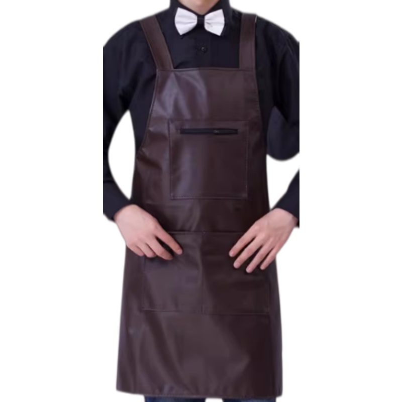 專業防水防油PU皮圍裙：咖啡廳、餐飲、烘焙、美髮多功能圍裙，香港制服訂造首選