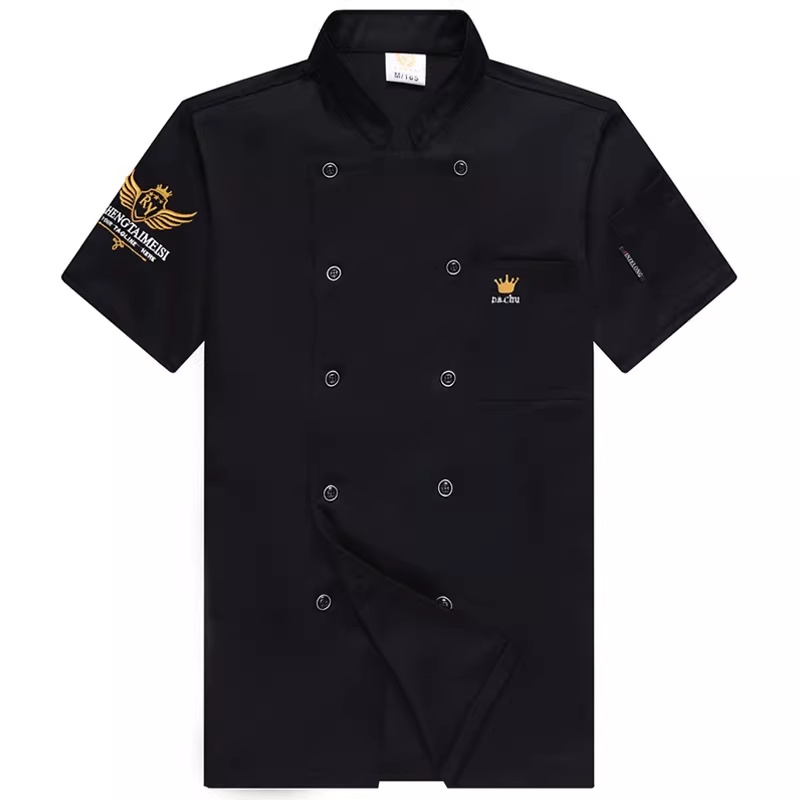 專業型格短袖廚師服：透氣耐磨，適用各式高級餐飲廚房、酒店烘焙與外燴