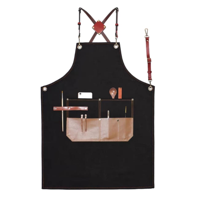 多功能皮革帆布圍裙：專業耐用，咖啡師、理髮師、工匠首選