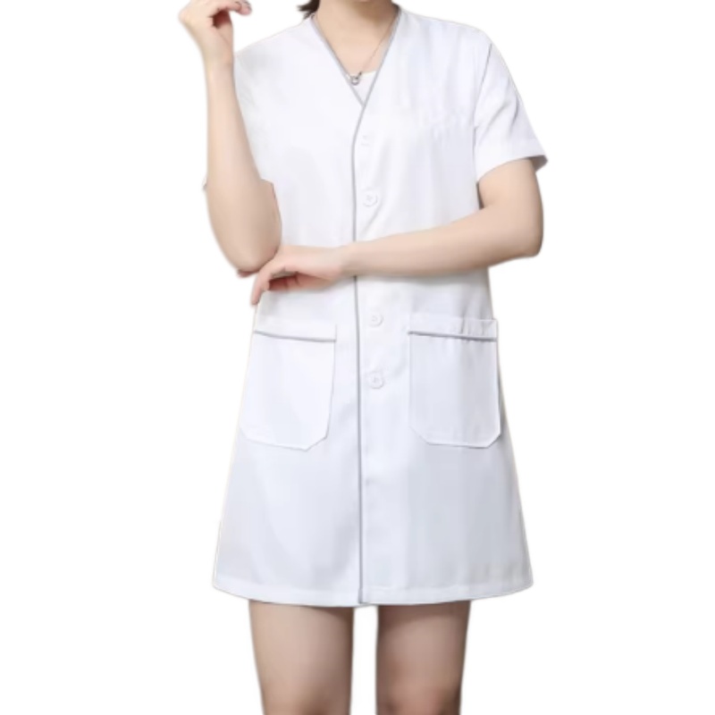 專業V領短袖醫護袍 - 透氣耐磨,香港制服訂造首選