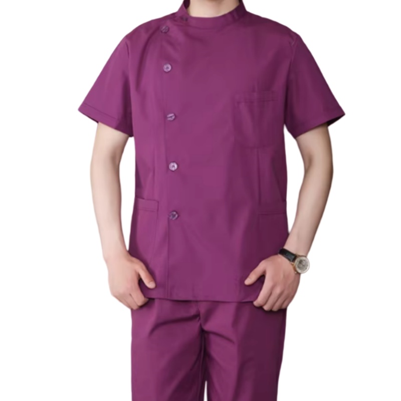 專業醫護紫羅蘭短袖制服套裝:透氣耐磨、舒適耐穿